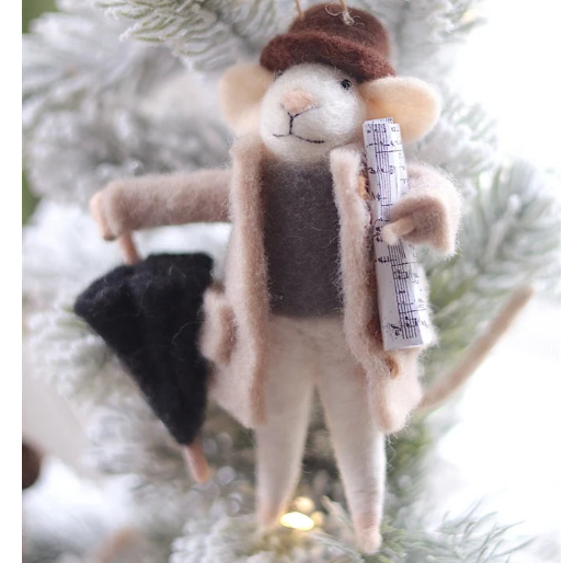 Felt Mice Ornament: Rainy Day Ralph Mouse Holiday Ornament