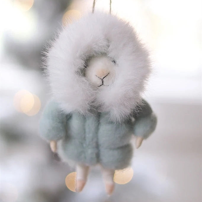 Felt Mice Ornament: Parka Paulette Mouse Holiday Ornament