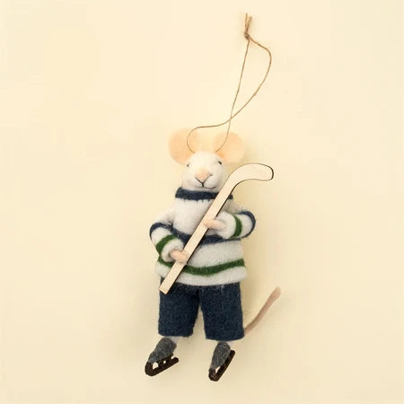 Felt Mice Ornament: Hockey Hal Mouse Holiday Ornament