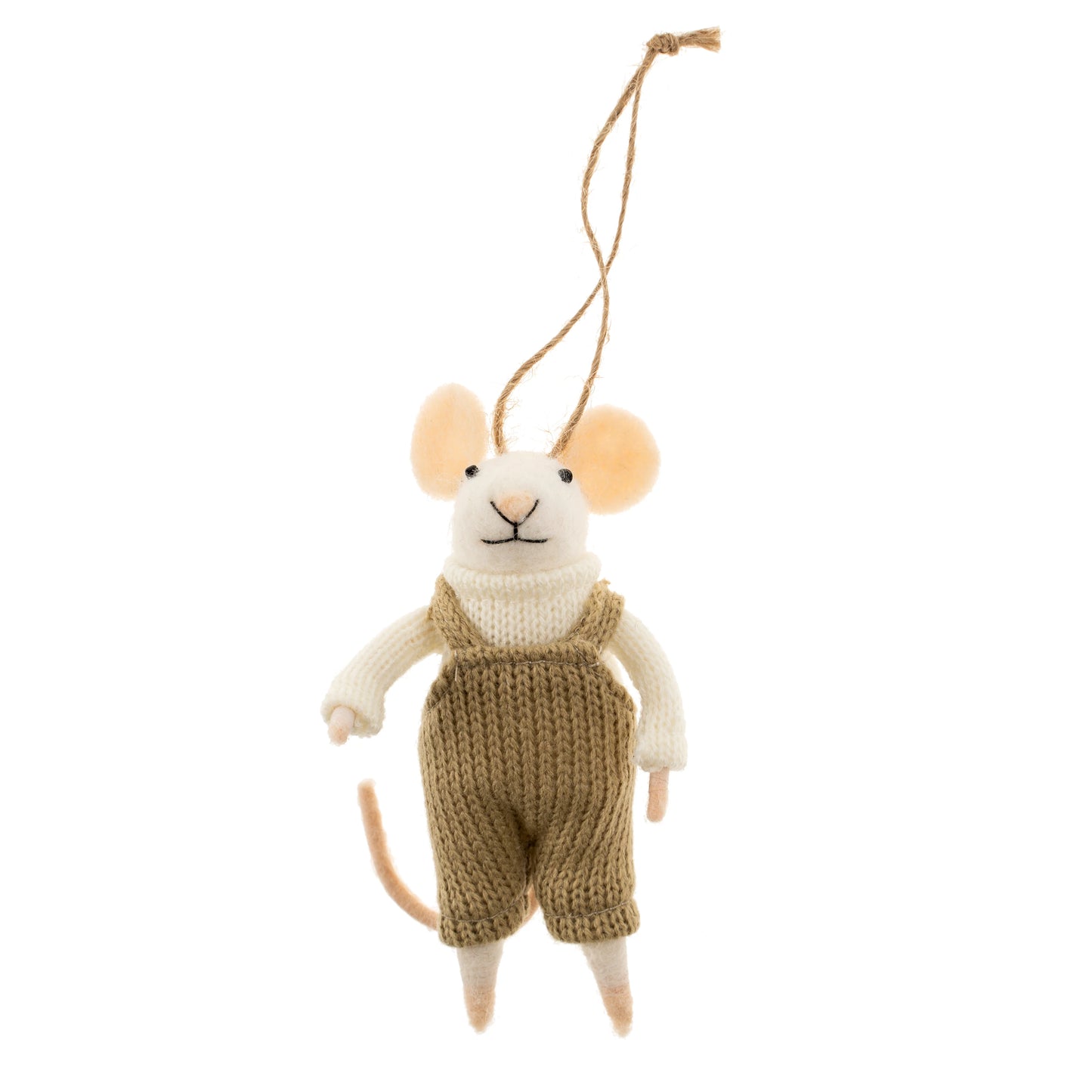 Felt Mouse Ornament: Dungarees Dorian Mouse Holiday Ornament