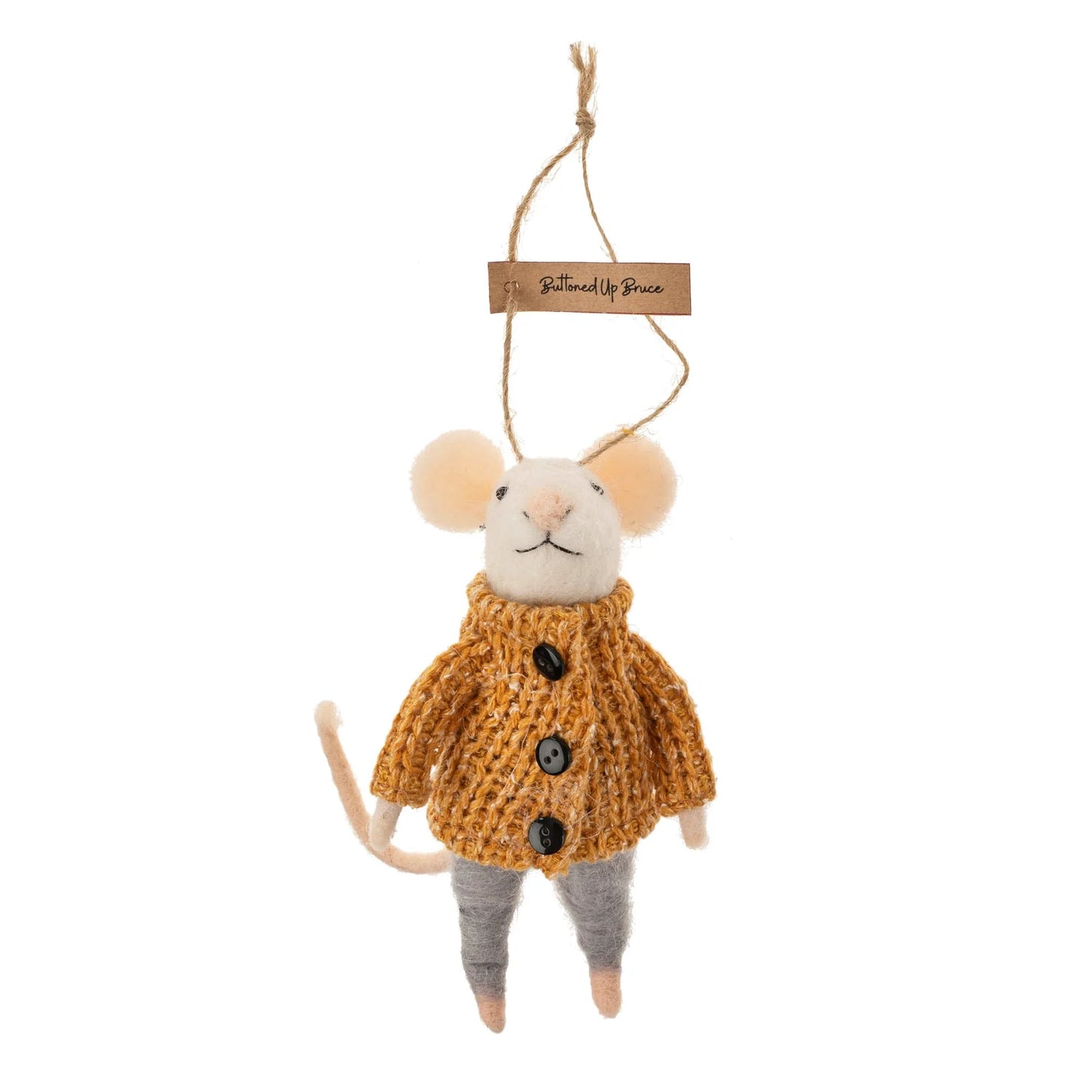 Felt Mouse Ornament: Bundled Bruce Mouse Holiday Ornament