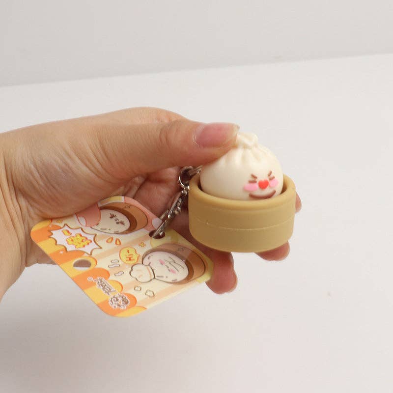 Steamed Bun Squishy Keychain Clicker