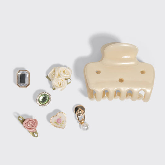 KitschPop Cloud Clip 7pc Set Vintage - Pearlized Cream