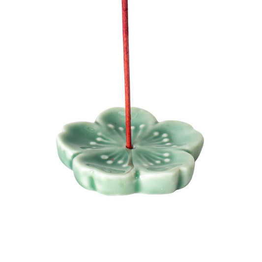 Sakura Cherry Blossom Incense Holder 2 inch Green