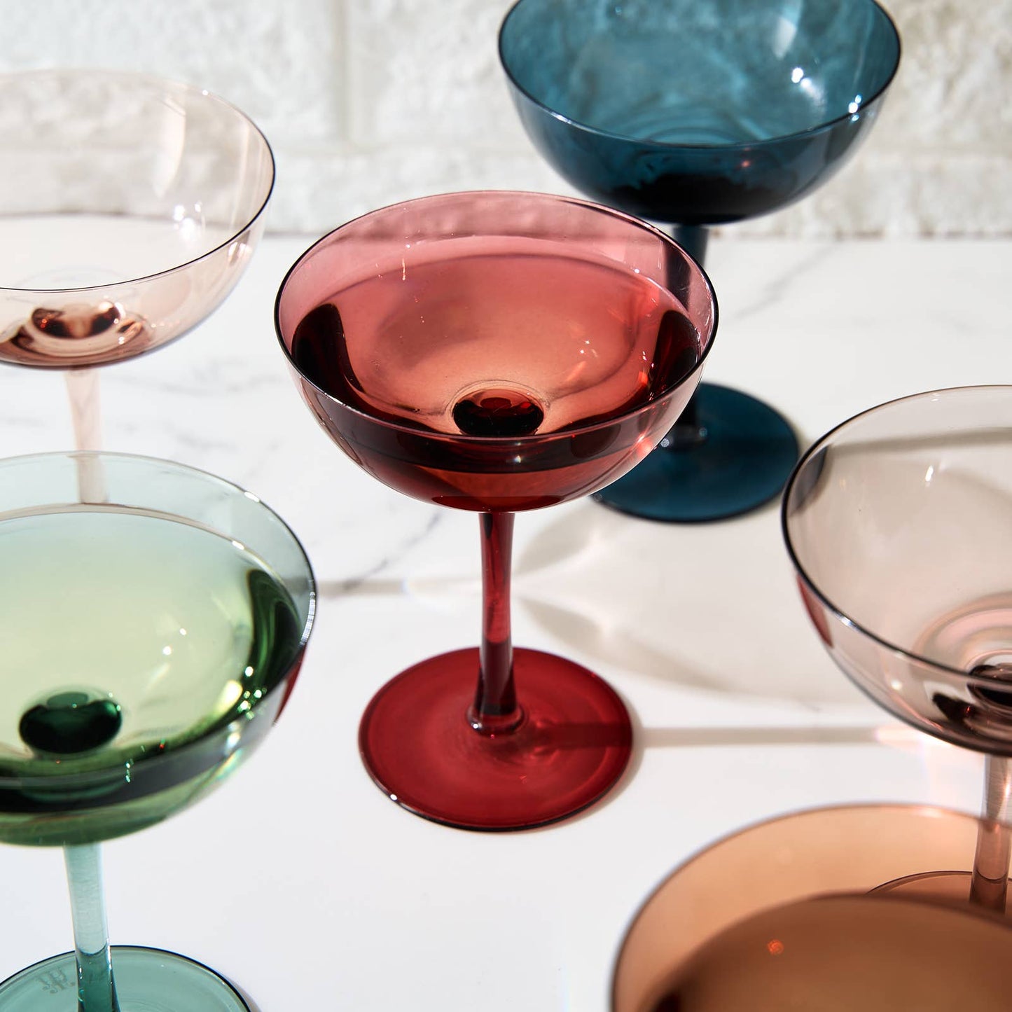 Coupe Cocktail Glasses 7 oz | Pastel Colored
