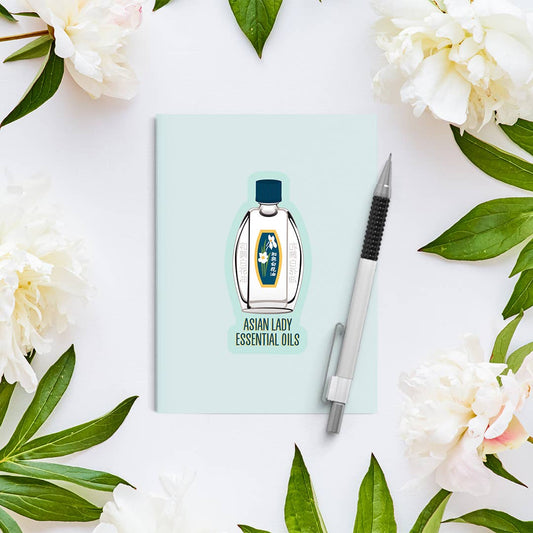 White flower oil vinyl sticker