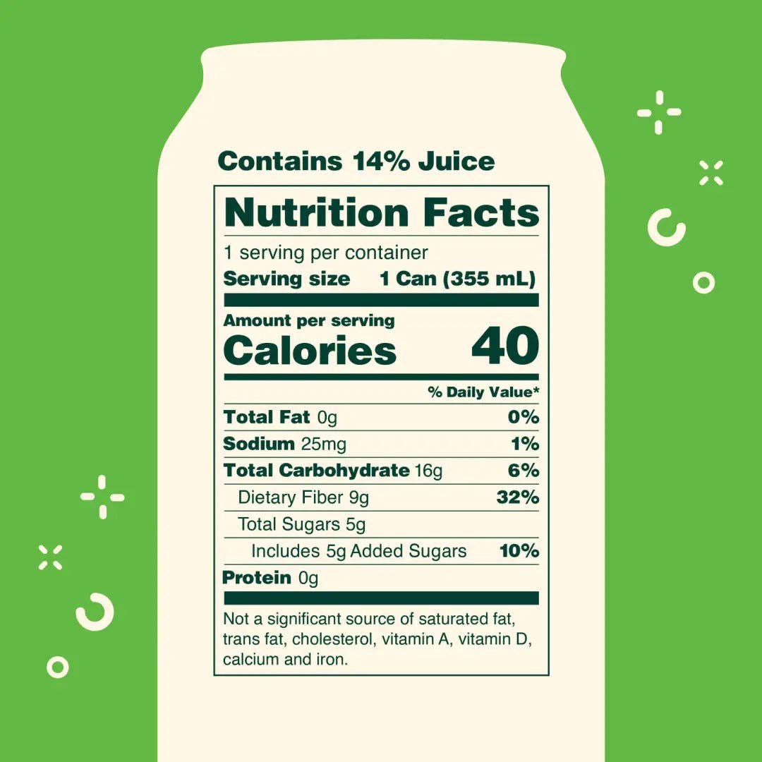 OLIPOP Prebiotic Soda, Watermelon Lime, 12 fl oz
