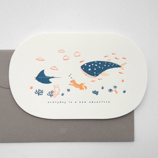 Letterpress happy paws card - everyday is a new adventure