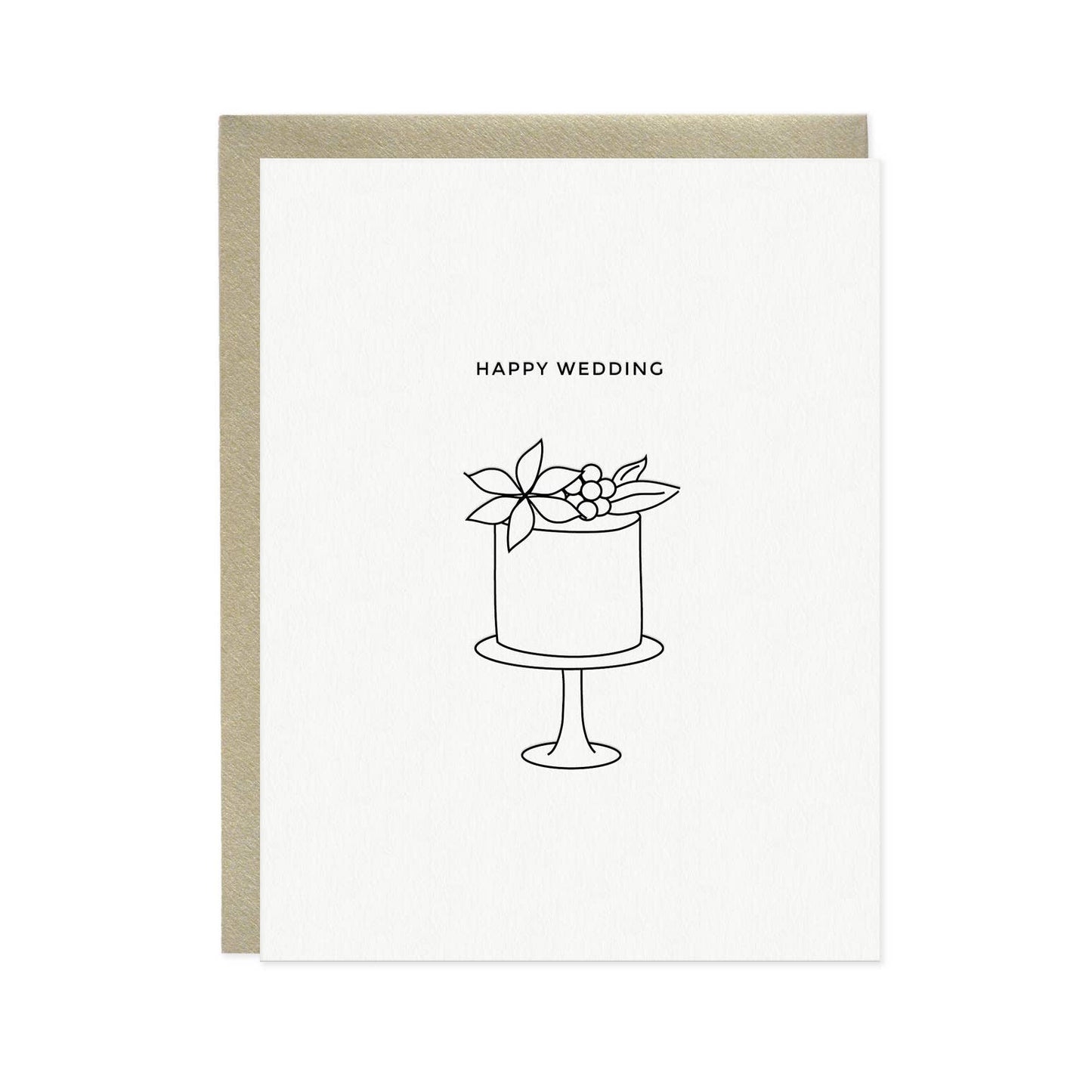 Linework Wedding Cake Letterpress Greeting Card