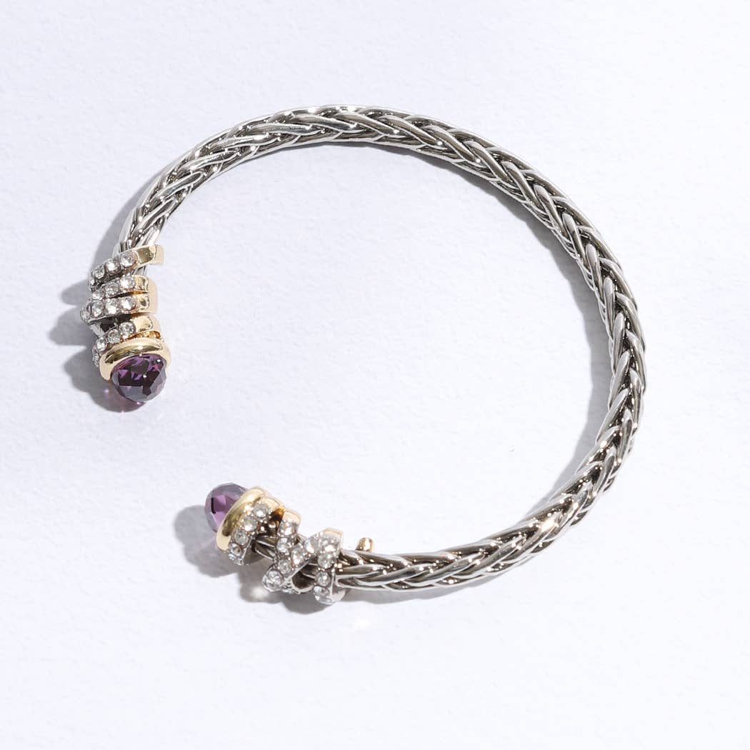 RH 2T 4MM Round Ponytail Bangle Bracelet