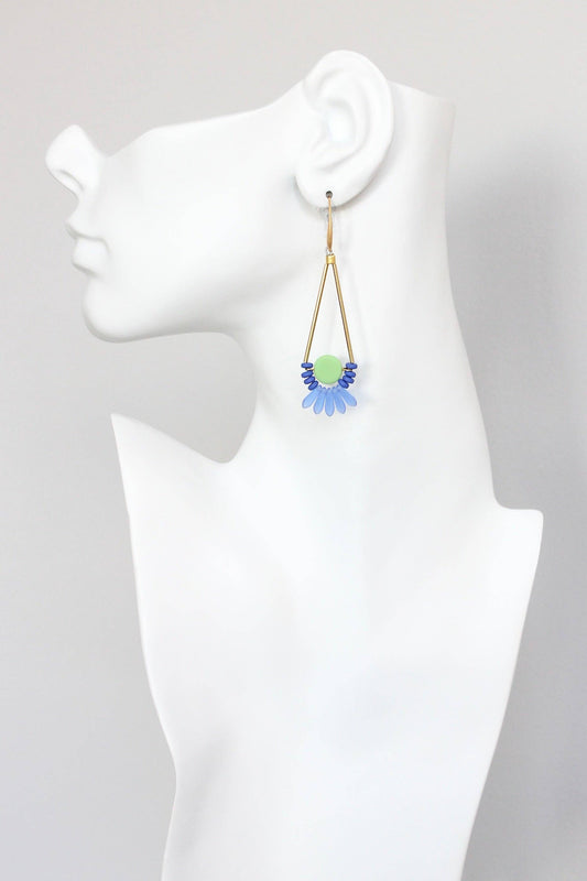 KYLE53 mint and cobalt earrings