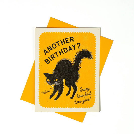 Another Birthday? Hisss! - Risograph Card