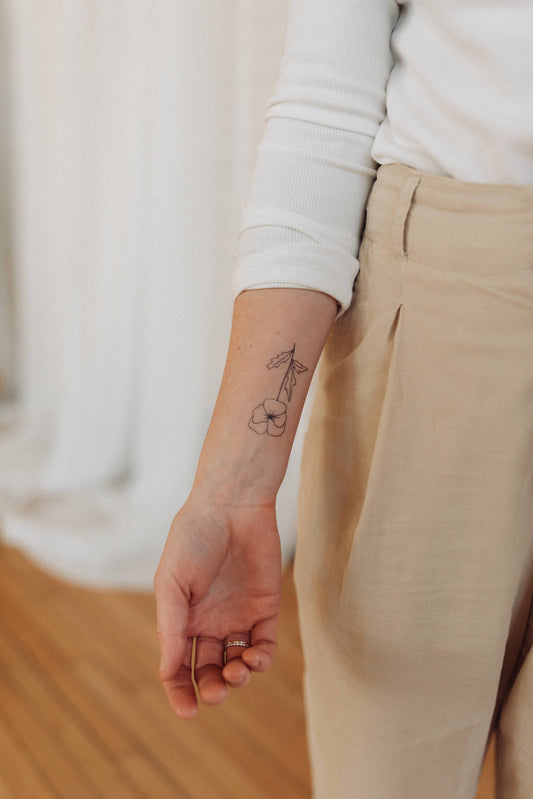 February Birth Flower - Violet Temporary Tattoos