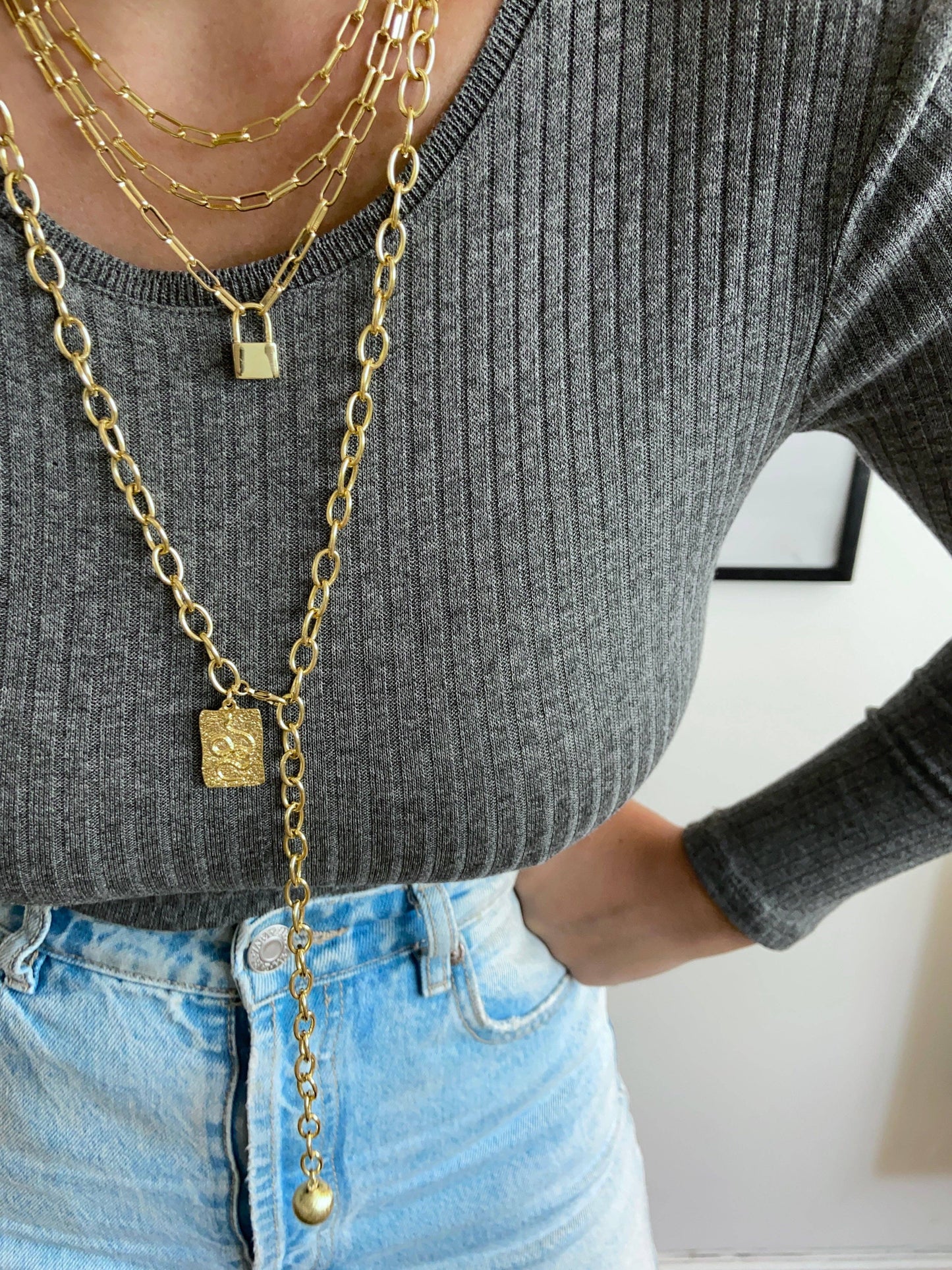 Galia - double turn necklace or Y necklace
