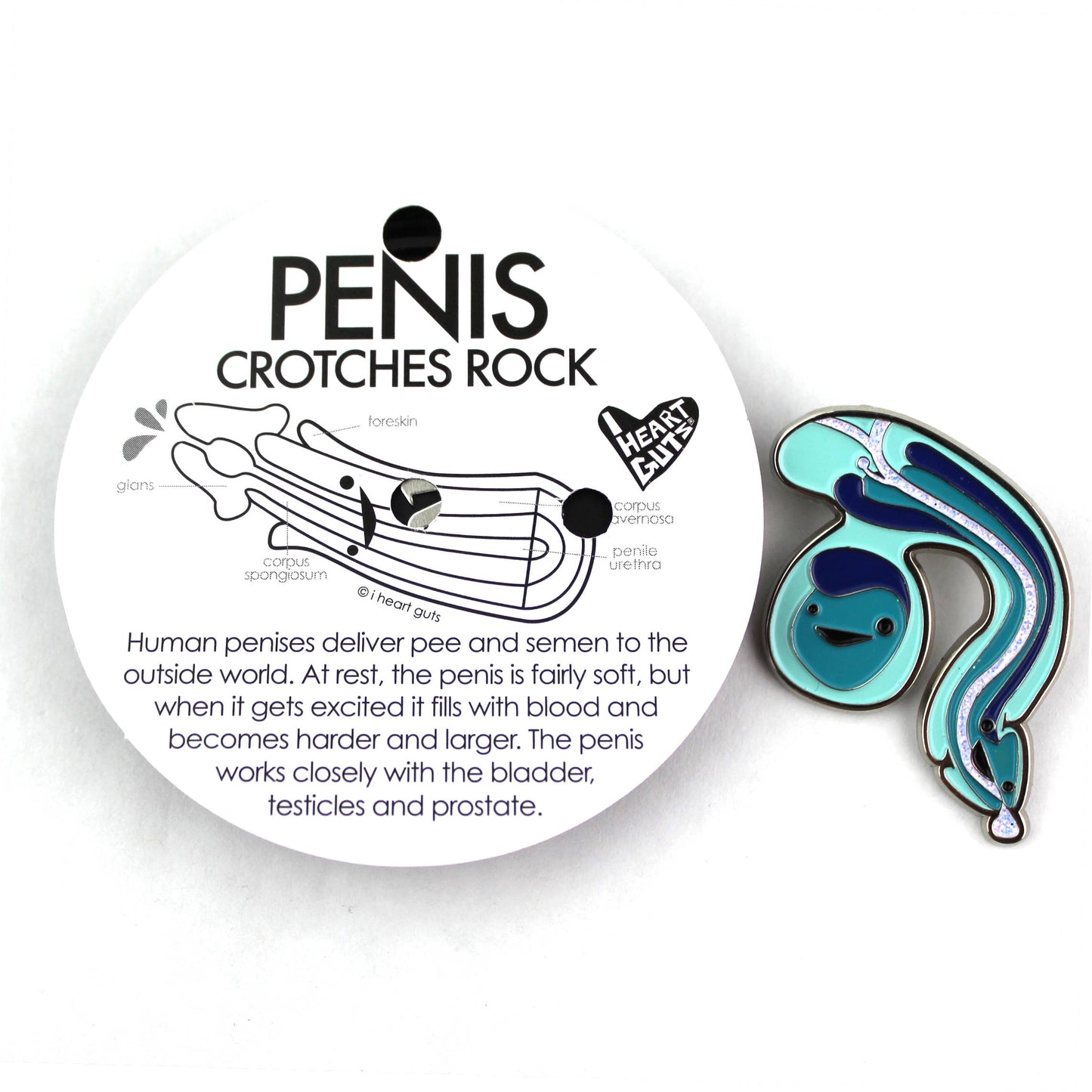 Penis Sparkly Enamel Lapel Pin - Stand and Deliver