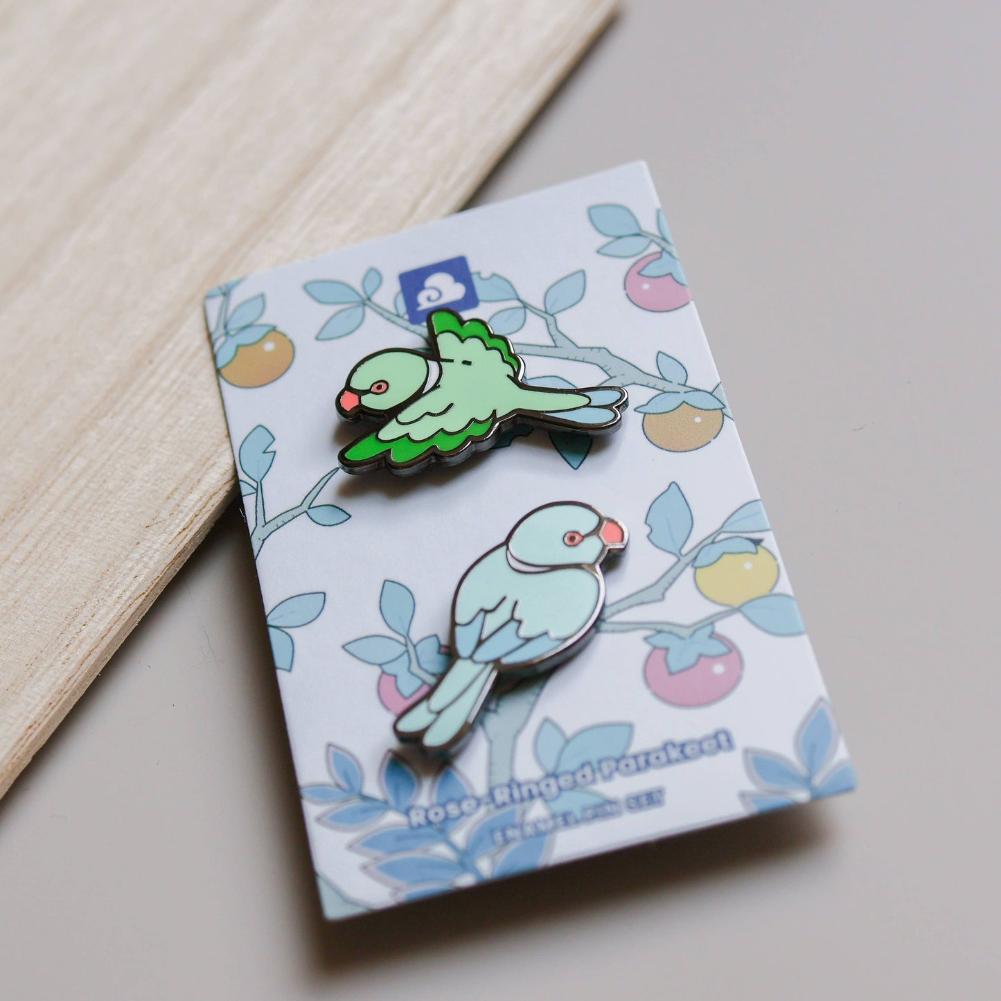Enamel Pin - Rose-Ringed Parakeets Pin Set