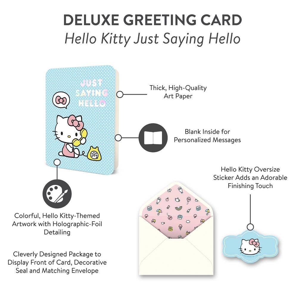 Hello Kitty Just Saying Hello Deluxe Greeting Card