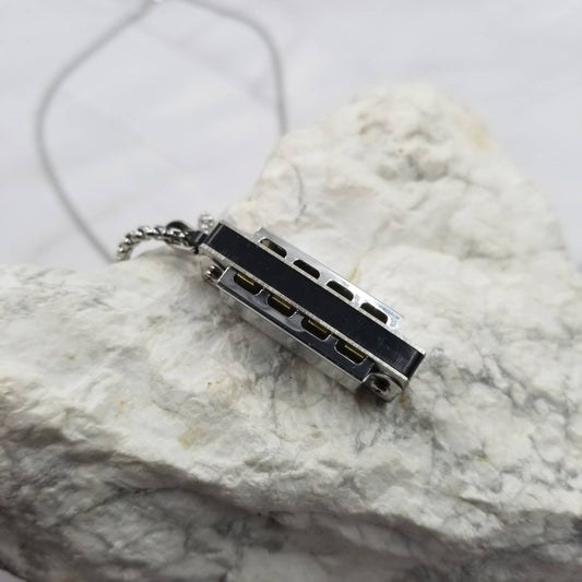 Silver Chain Harmonica Necklace