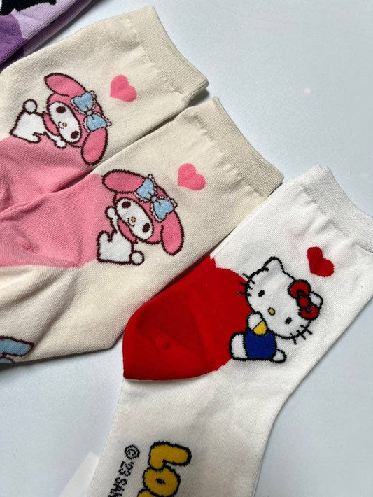 Sanrio NewLOVE Ultra Soft Socks-Kuromi, Pochaco, Cinnamorol