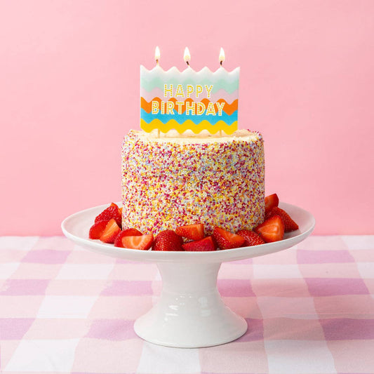 Colorful Wavy Block Birthday Candle | Birthday |