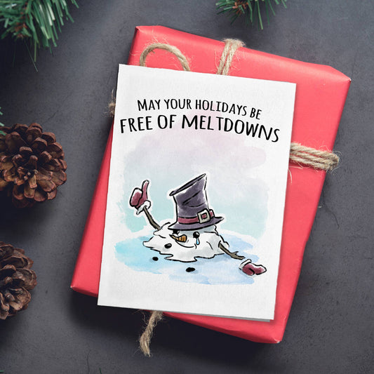 "Free of Meltdowns" - Funny Christmas Card for Moms Millenia
