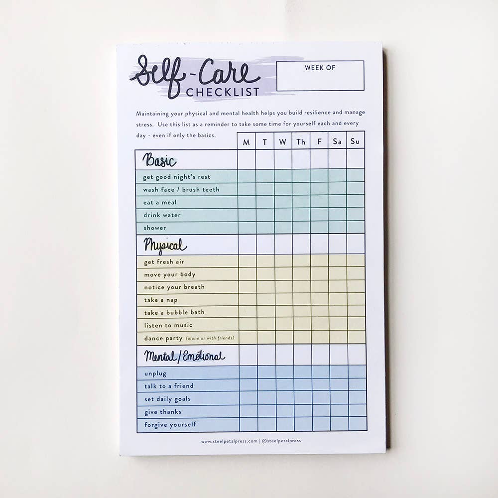 Notepad - Self Care Checklist