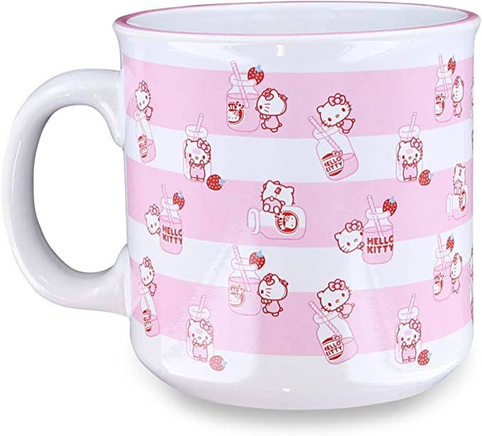 Hello Kitty Milk Bottle Toss 20oz Ceramic Camper Mug