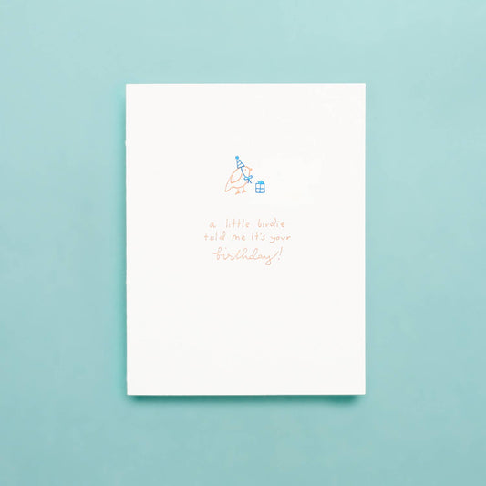 Little Birdie Birthday - Letterpress Greeting Card