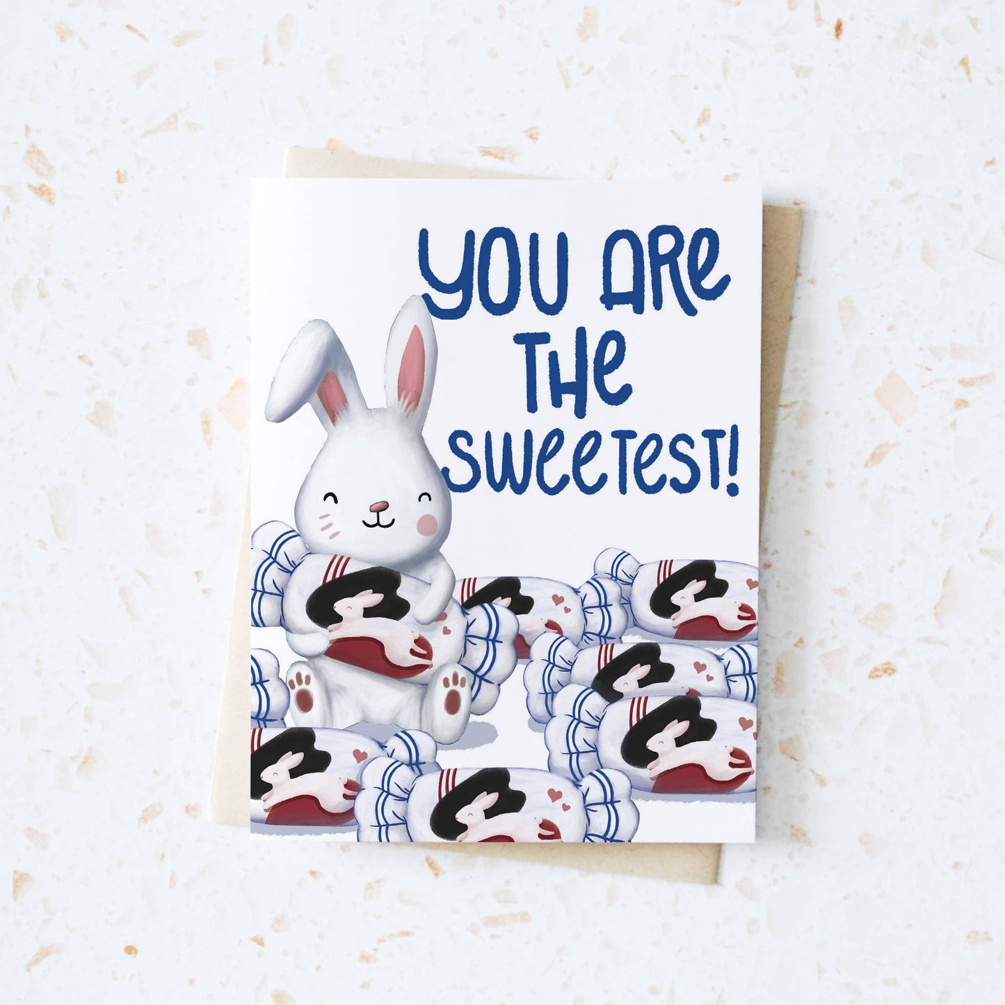 White Rabbit Candy Friendship Card