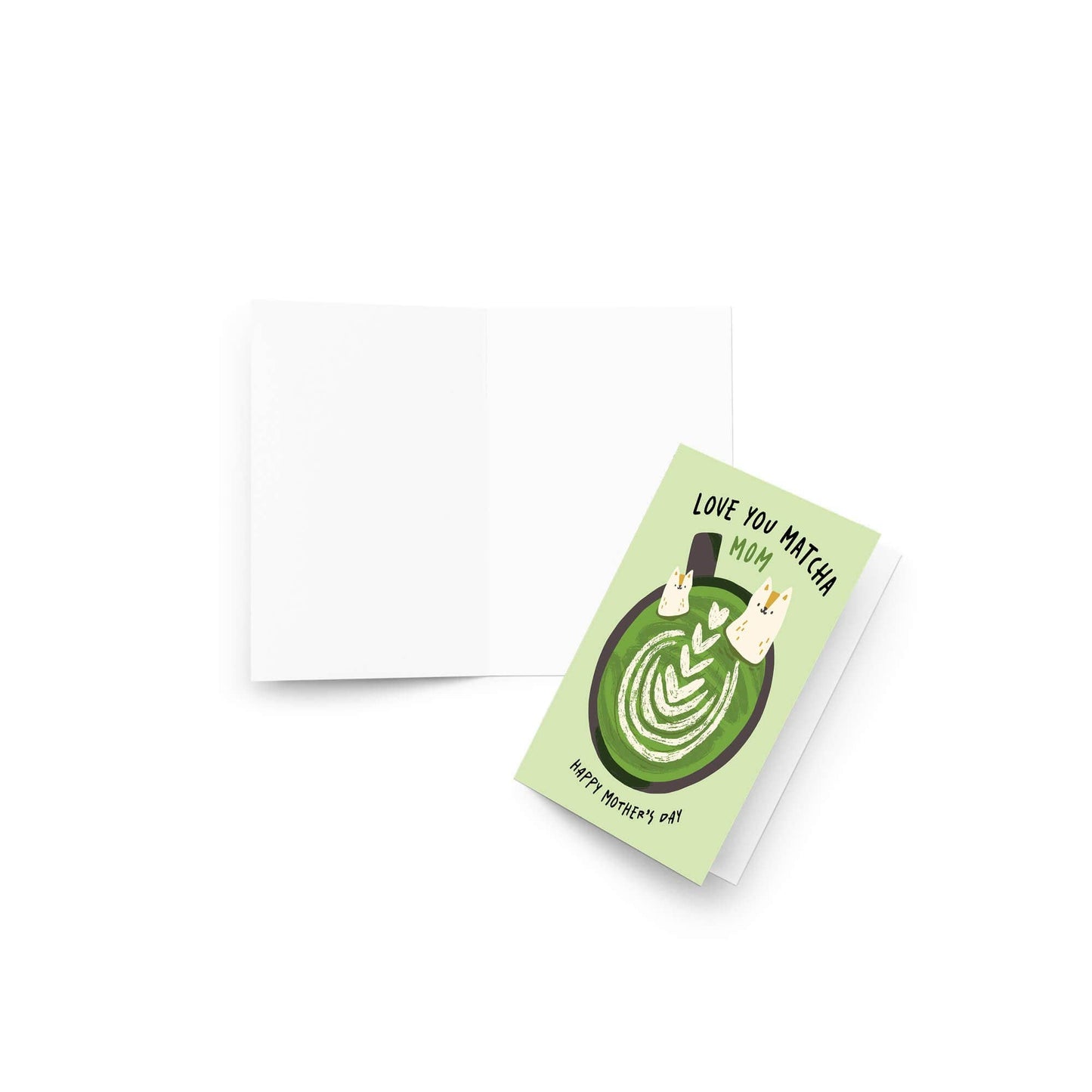 Matcha Mother's Day Card | Love You Japanese Green Tea Cat