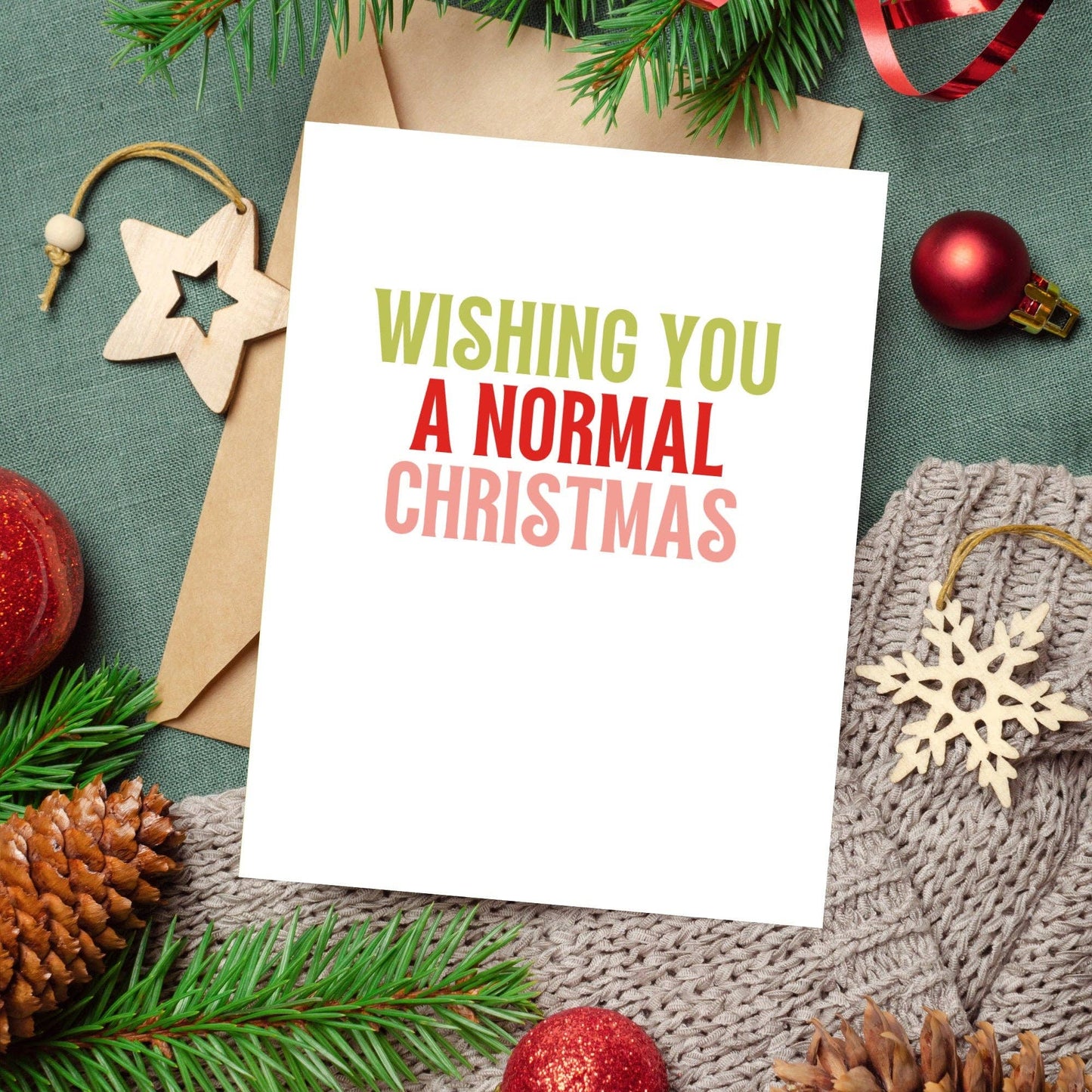 Minimalist Christmas Funny, Simple Xmas Card Cheeky Playful
