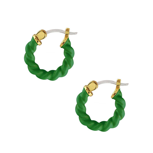 Twisted Enamel Hoop Earrings