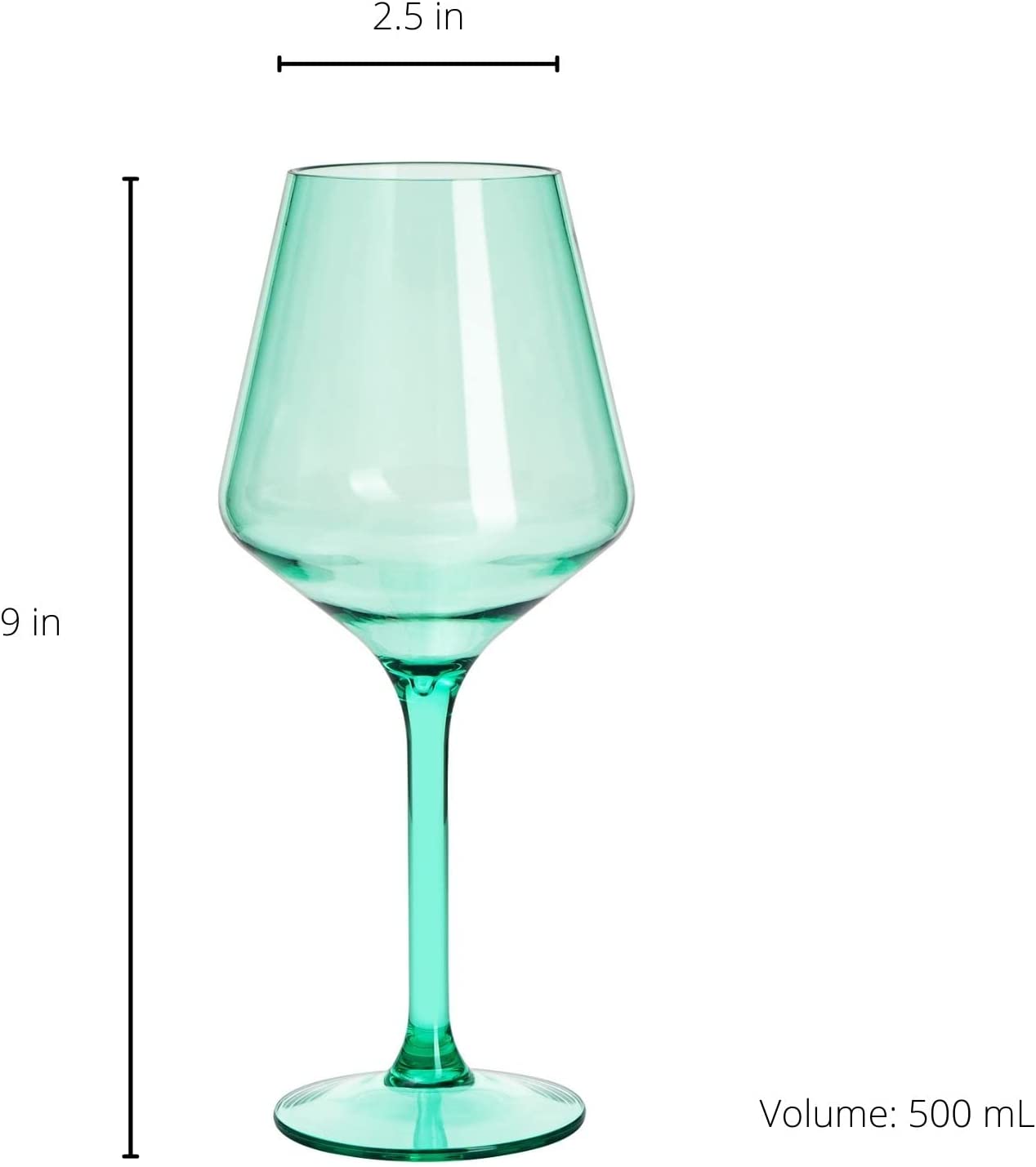 Unbreakable Colored Stemmed Wine Glasses, Acrylic