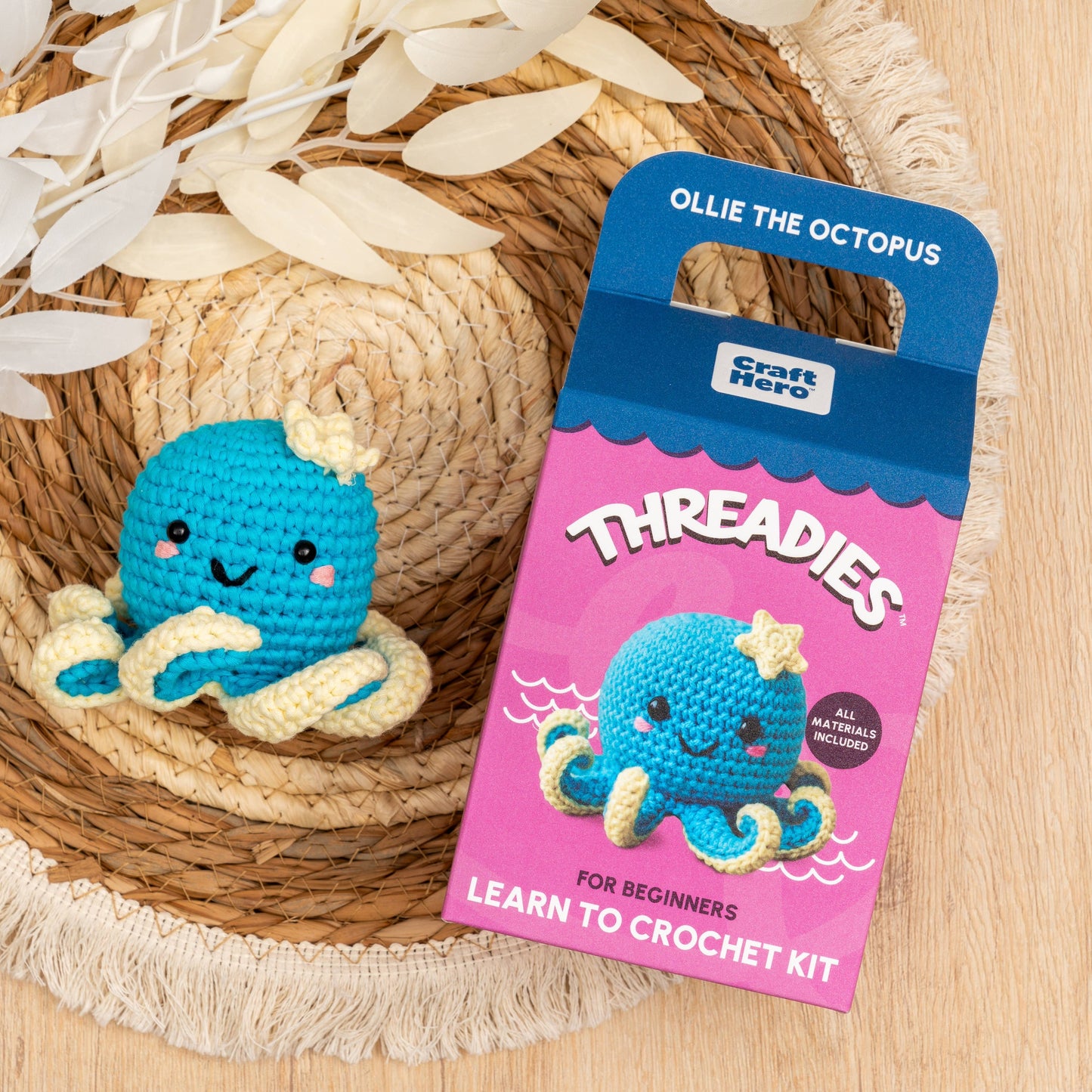 Craft Hero Threadies - Crochet Learning Kit - Ollie the Octopus