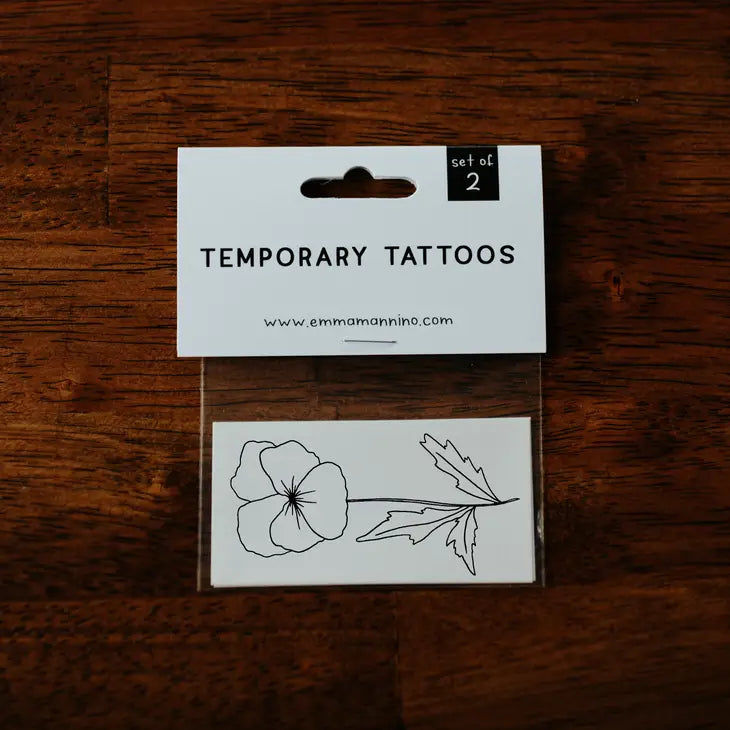 February Birth Flower - Violet Temporary Tattoos
