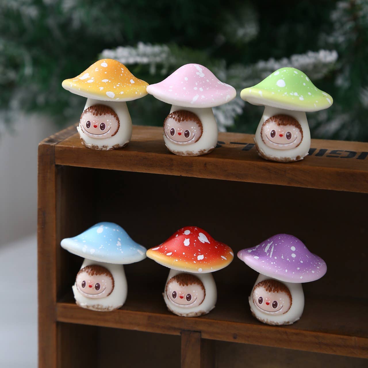 Labubu Mushroom Mini Figurines Desk Toys