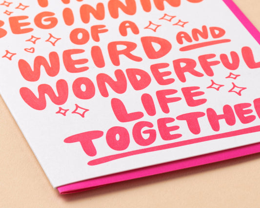Weird & Wonderful Wedding Letterpress Greeting Card