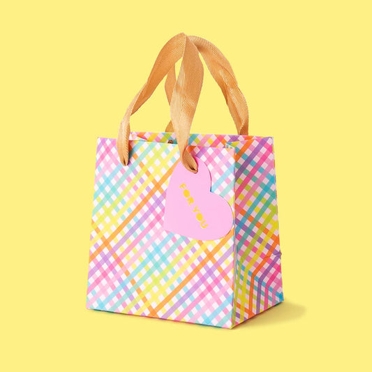 Gift Bags - Colorful Gingham - Assorted Sizes to Choose From