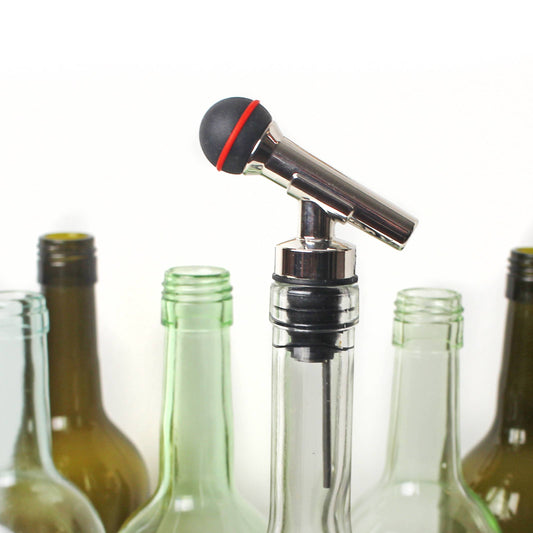 Microphone bottle cap and spout