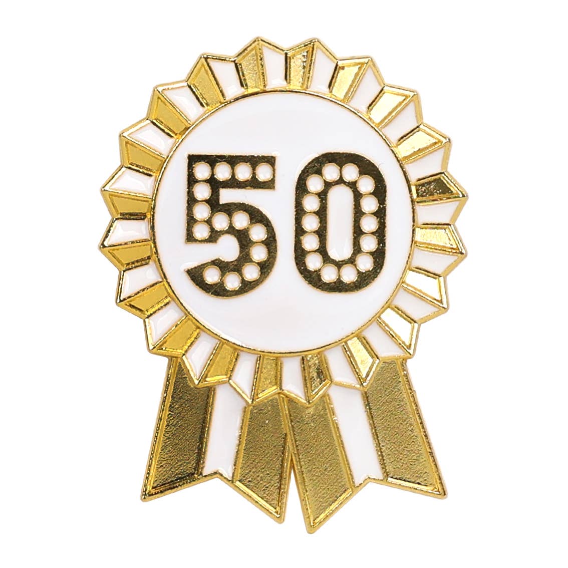 Gold Enamel Birthday Pin Badge | 50 | Milestone Birthday |