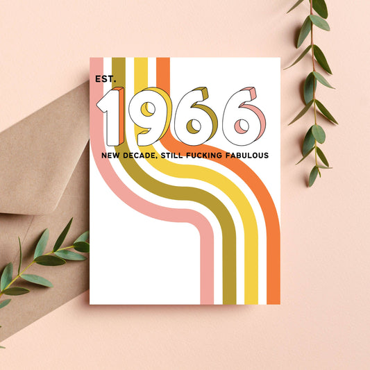 1966 60th Birthday Card Sassy Cheeky Snarky Milestone Gift