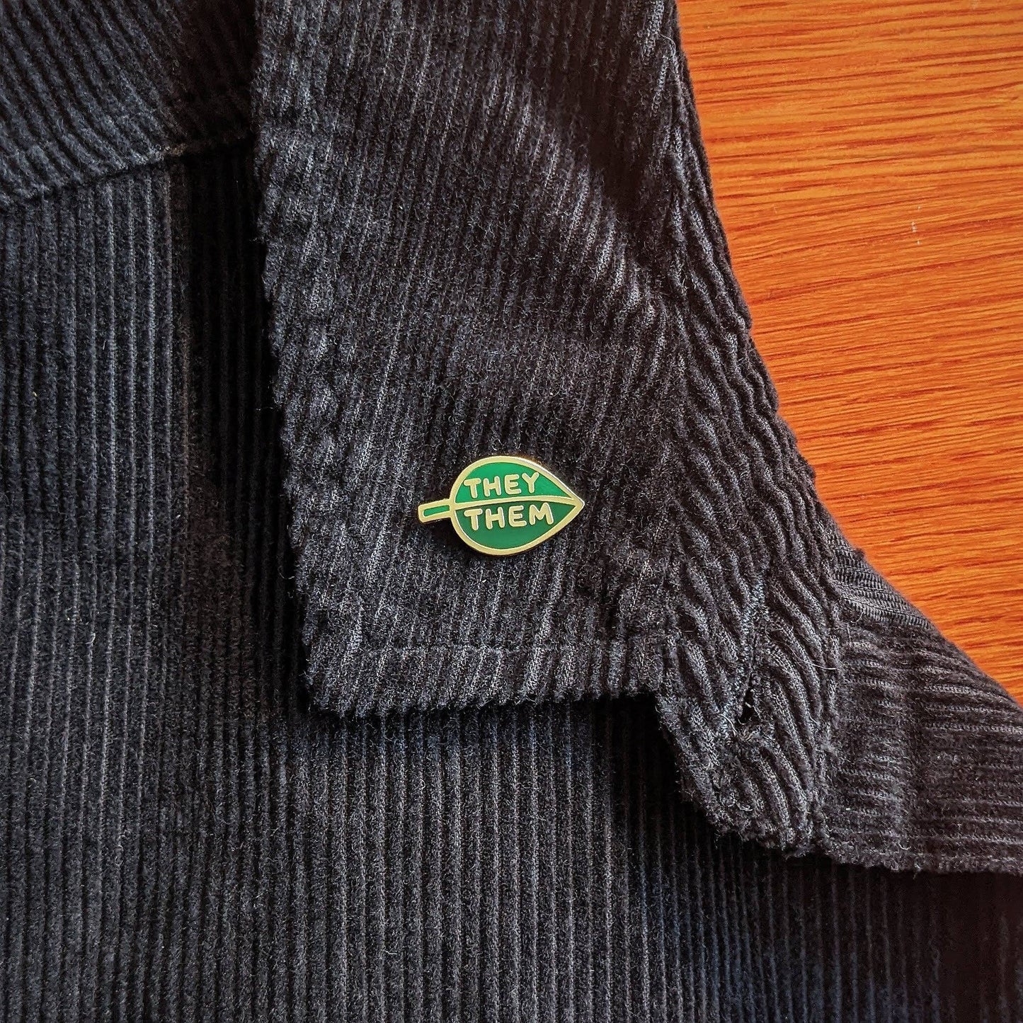 Pronoun Leaf Pin - they/them