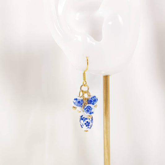 E205 ceramic beads dangle earrings, beads earrings