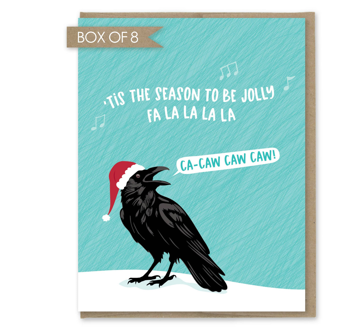 Fa La La Ca-Caw Crow Holiday Card - Box of 8