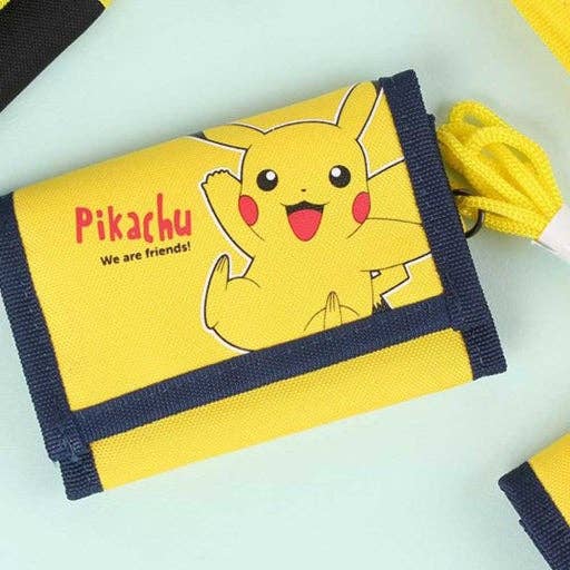 Pokemon Pikachu Velcro Neck Wallet Tri-Fold ID Wallet