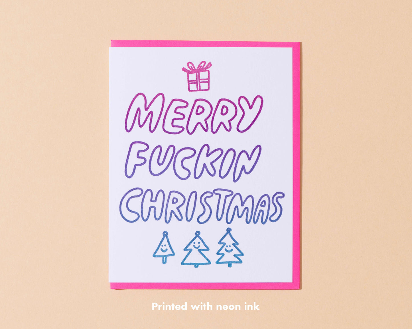 Merry Fuckin' Christmas Letterpress Greeting Card- Made in USA