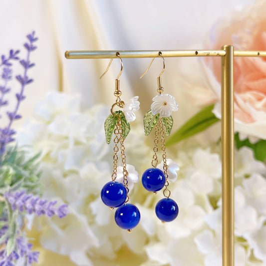 E227 glass beads earrings, dangle earrings, fruit earrings