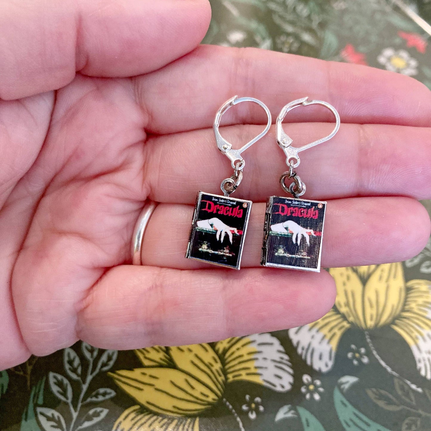 Earrings Book Locket Dracula - Lingering Hand
