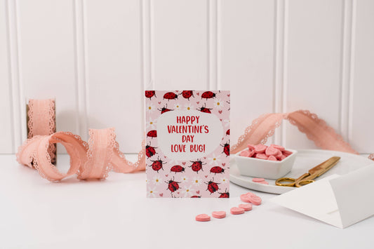Happy Valentine's Day Love Bug - Greeting Card
