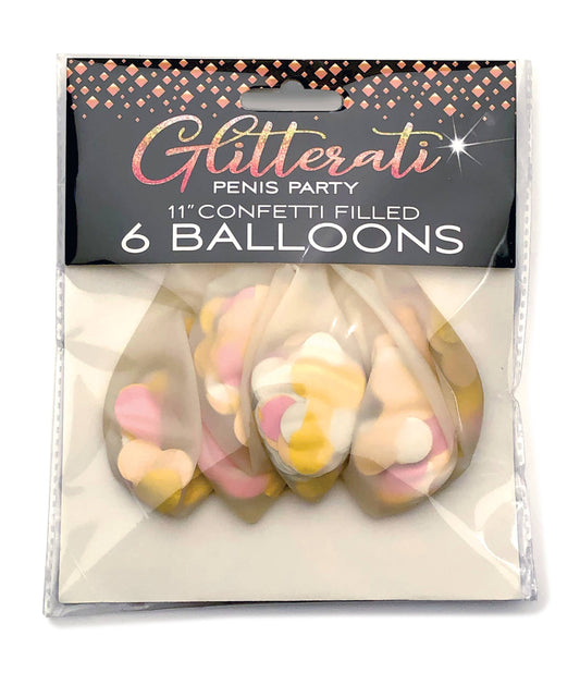 Glitterati Penis Confetti Balloons Pack of 6
